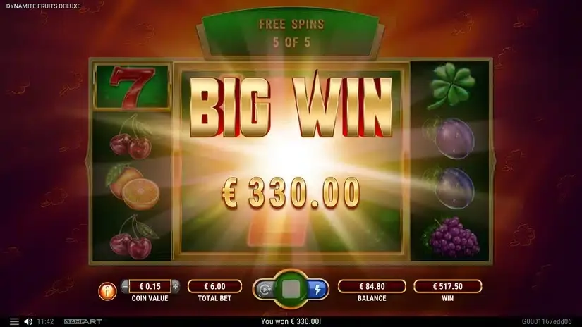 Dynamite Fruits Deluxe slot screenshot 9