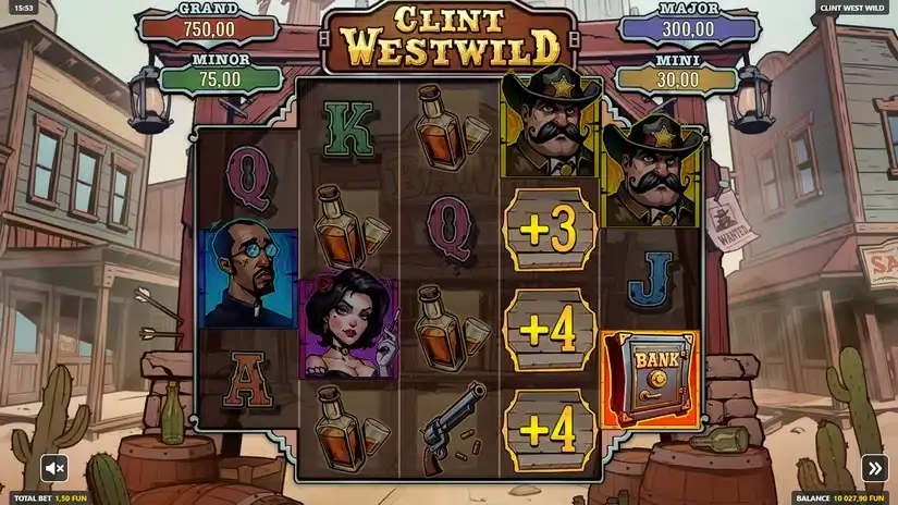 Clint WestWild slot screenshot 3