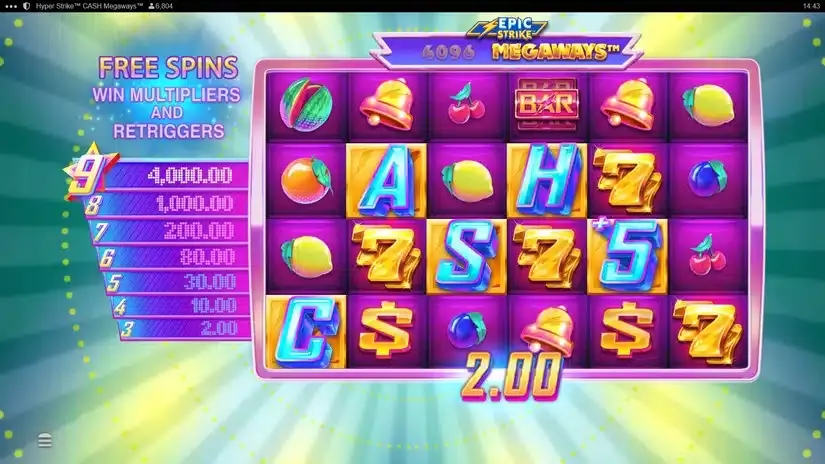 Hyper Strike Cash Megaways slot screenshot 3