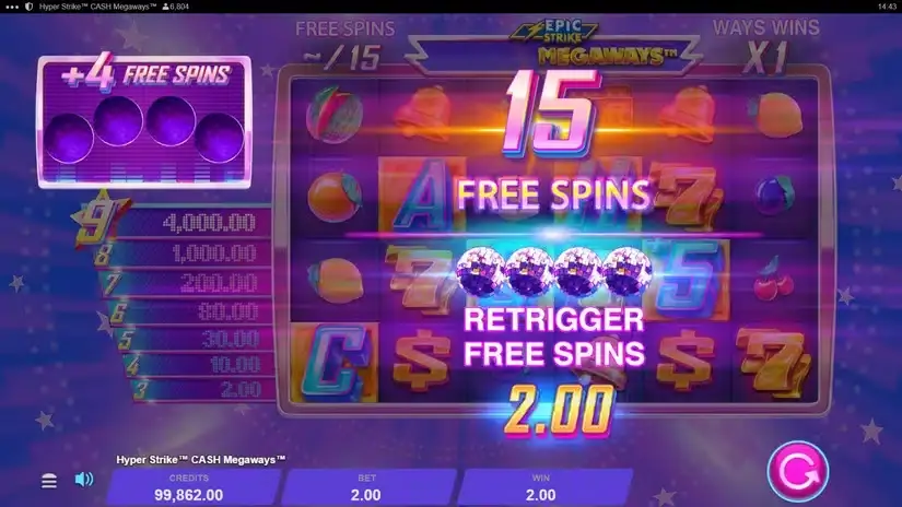 Hyper Strike Cash Megaways slot screenshot 4
