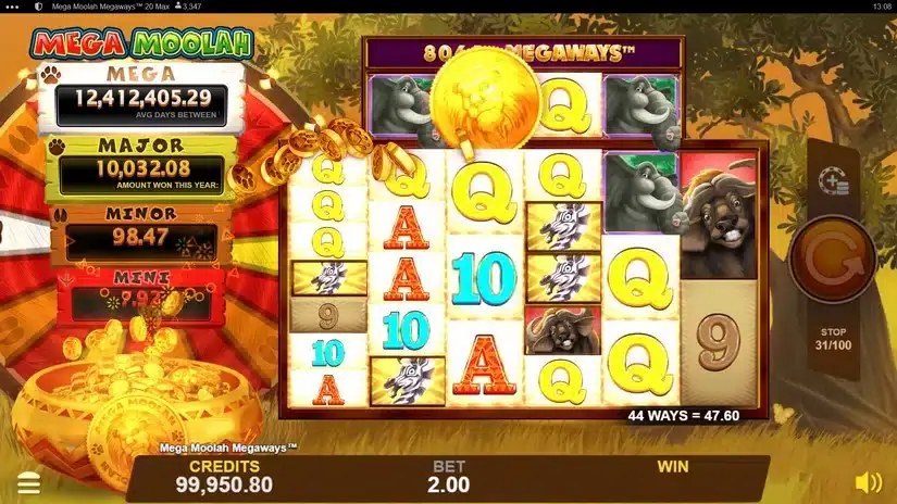 Mega Moolah Megaways slot screenshot 3