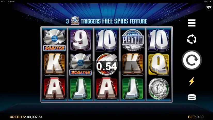 Pure Platinum slot screenshot 2