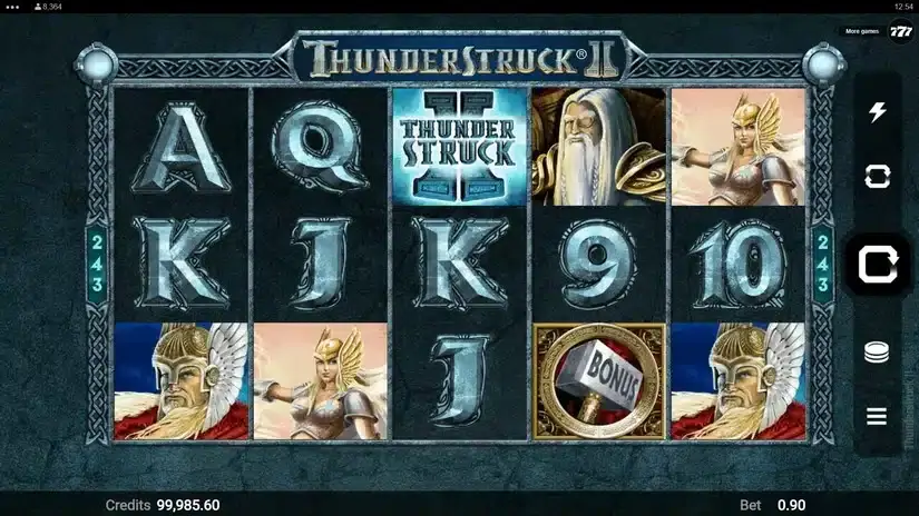 Thunderstruck 2 slot screenshot 