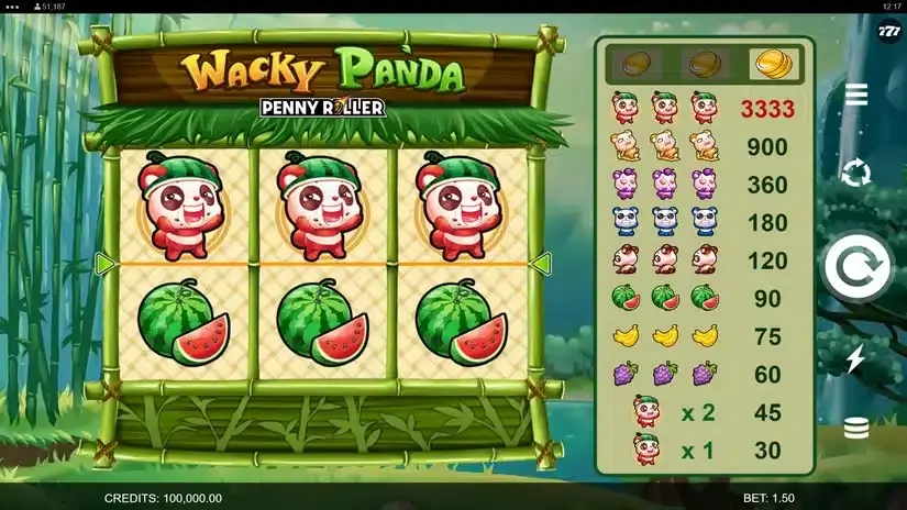 Wacky Panda slot screenshot 