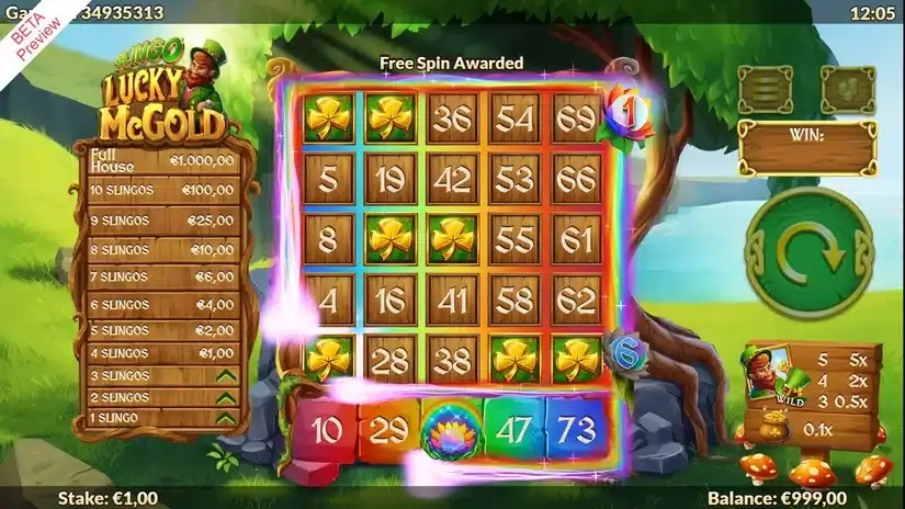 Slingo Lucky McGold slot screenshot 3