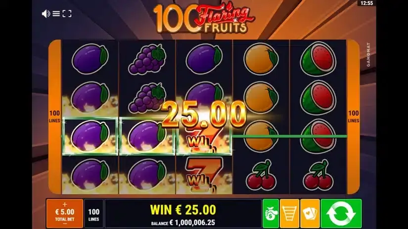 100 Flaring Fruits slot screenshot 3