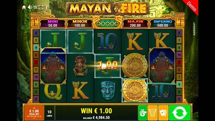 Mayan Fire slot screenshot 2