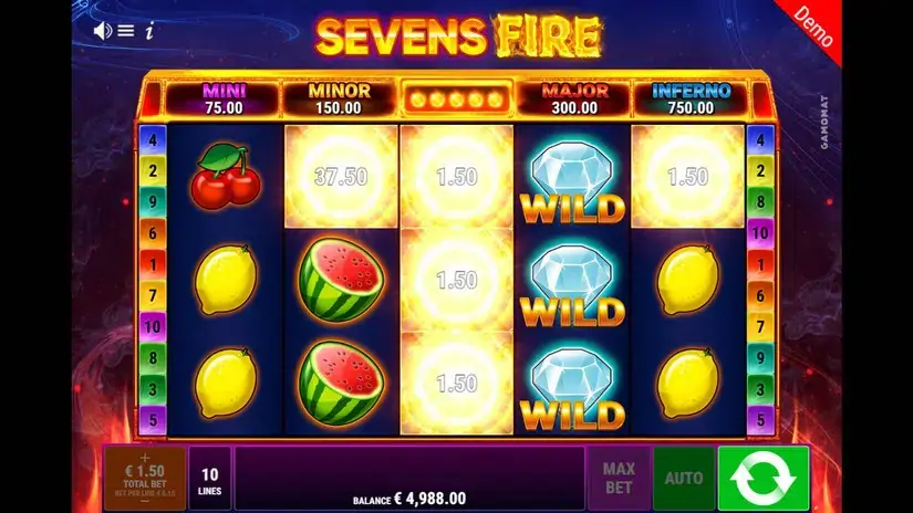 Sevens Fire slot screenshot 2