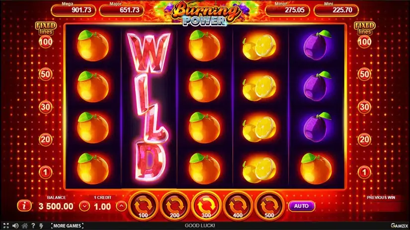 Burning Power slot screenshot 3