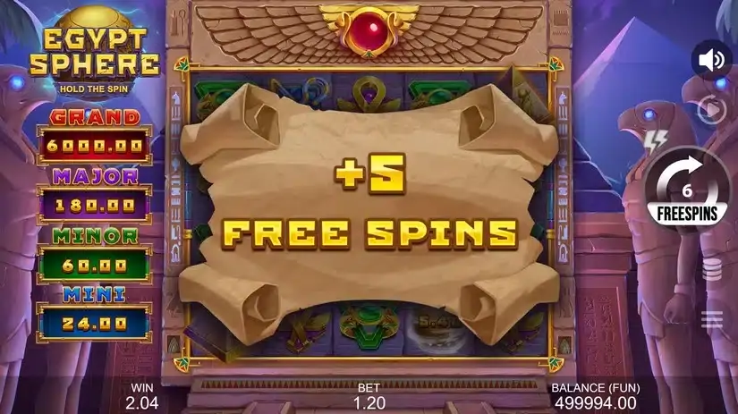Egypt Sphere: Hold The Spin slot screenshot 4