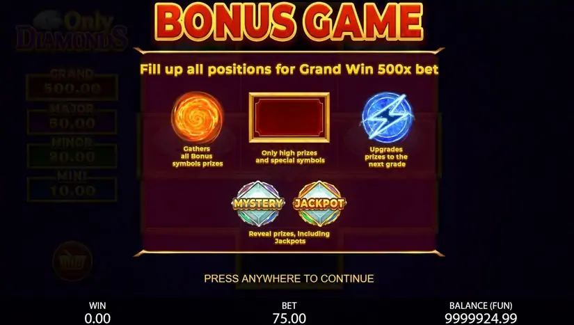 Only Diamonds slot screenshot 3