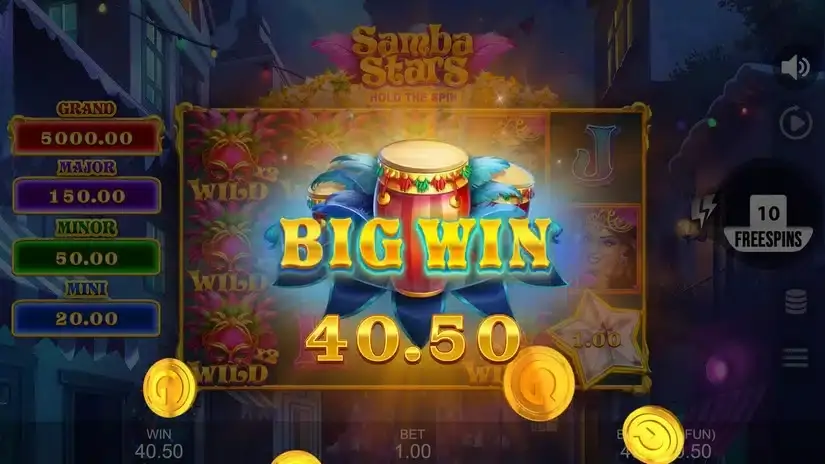 Samba Stars: Hold the Spin slot screenshot 