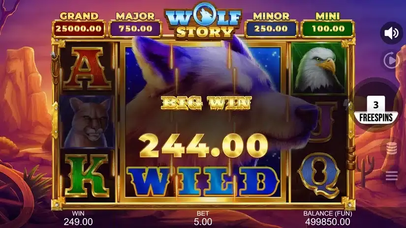 Wolf Story slot screenshot 4