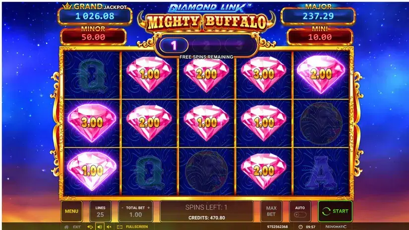Diamond Link Mighty Buffalo slot screenshot 