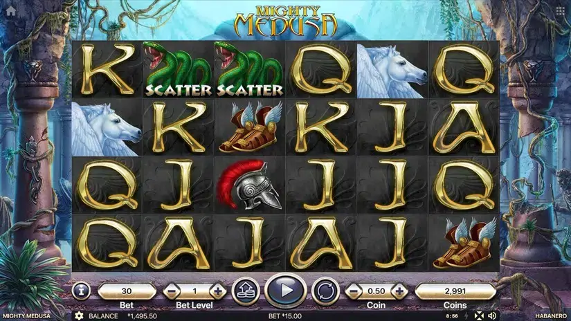Mighty Medusa slot screenshot 