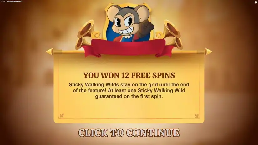 Amazing Miceketeers slot screenshot 3