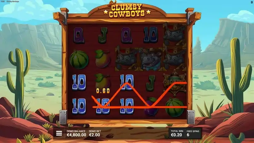Clumsy Cowboys slot screenshot 4