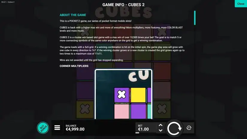 Cubes 2 slot screenshot 