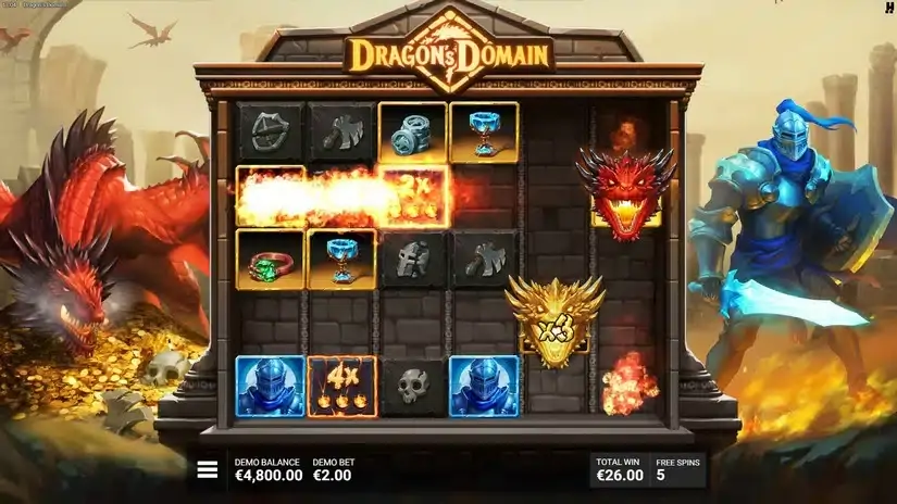 Dragon’s Domain slot screenshot 