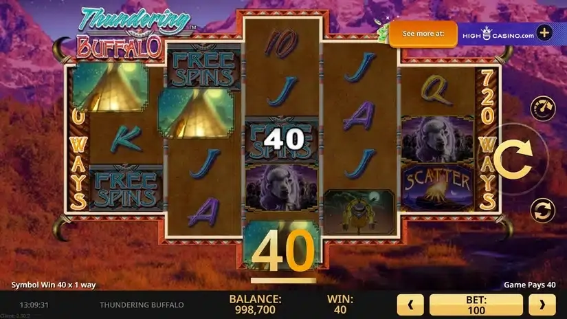 Thundering Buffalo slot screenshot 3