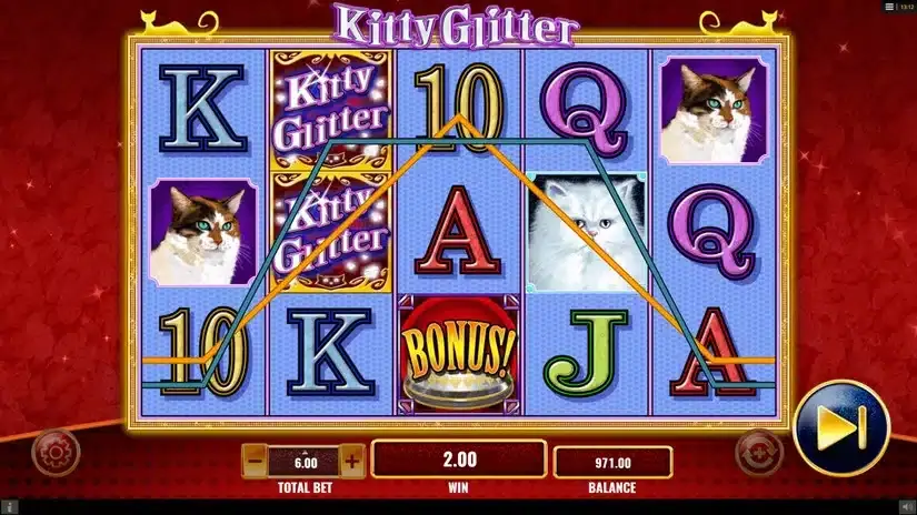 Kitty Glitter slot screenshot 2