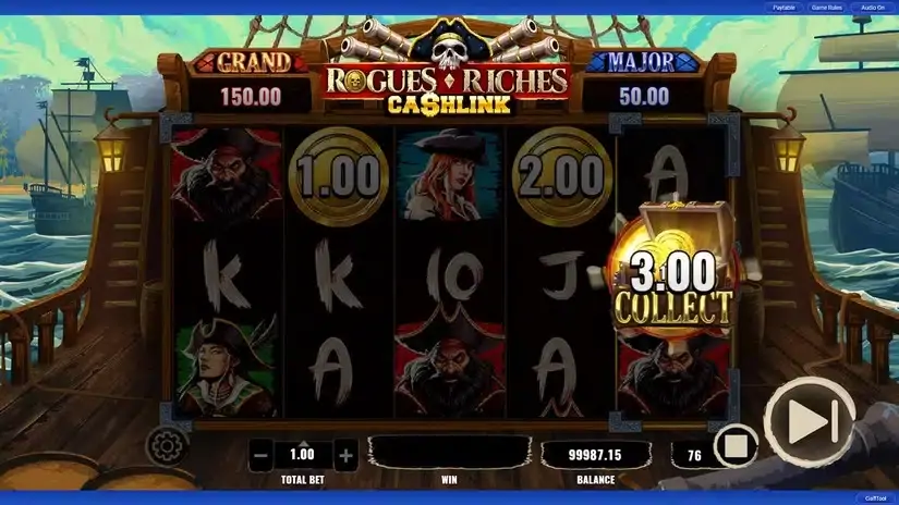 Rogues Riches Cashlink slot screenshot 3