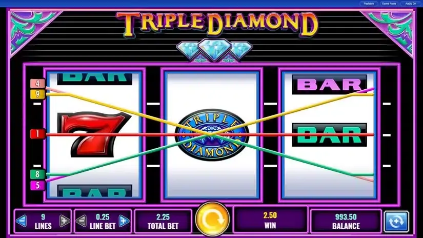 Triple Diamond slot screenshot 2