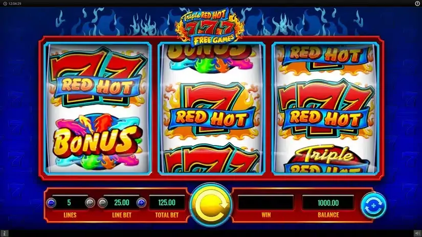 Triple Red Hot 777 slot screenshot 1