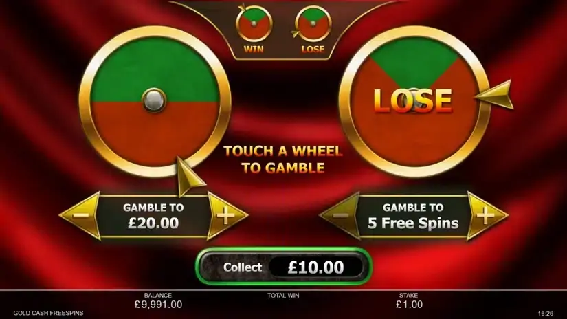 Gold Cash Free Spins slot screenshot 