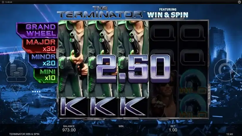 The Terminator Win & Spin slot screenshot 