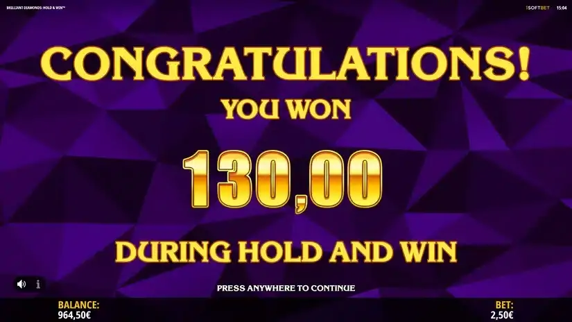 Brilliant Diamonds: Hold & Win slot screenshot 