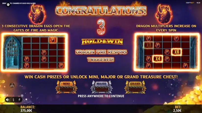 Dragonfire Chamber of Gold slot screenshot 4