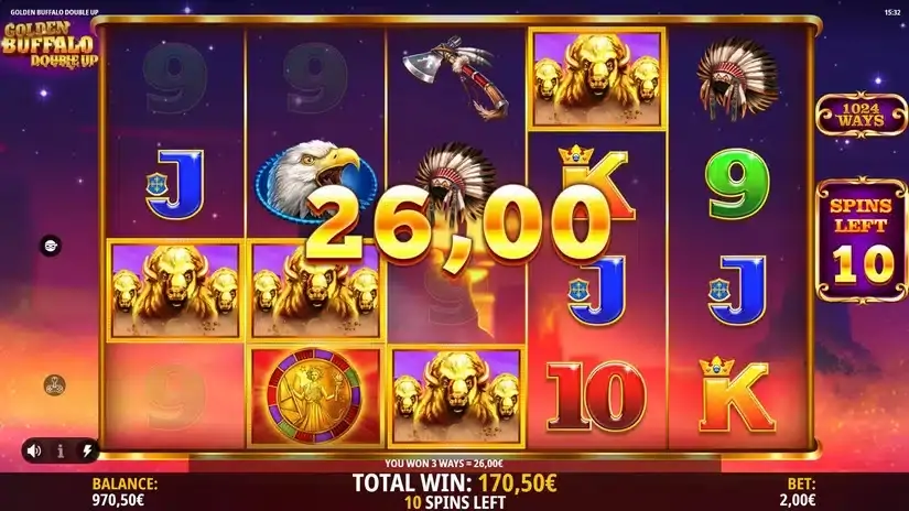 Golden Buffalo Double Up slot screenshot 4