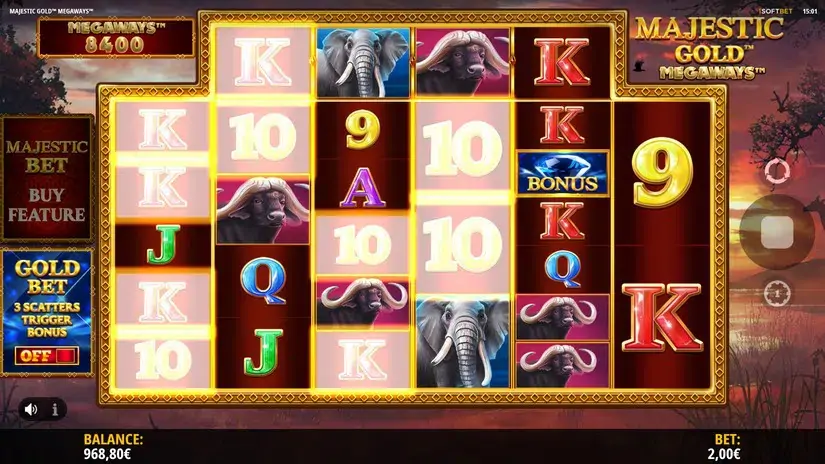 Majestic Gold Megaways slot screenshot 2