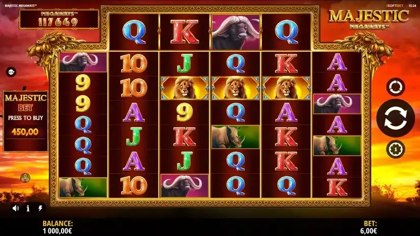 Majestic Megaways slot screenshot 