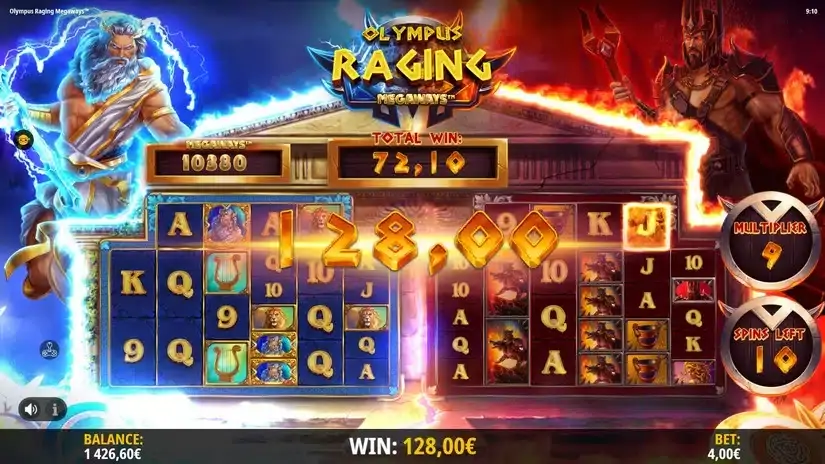Olympus Raging Megaways slot screenshot