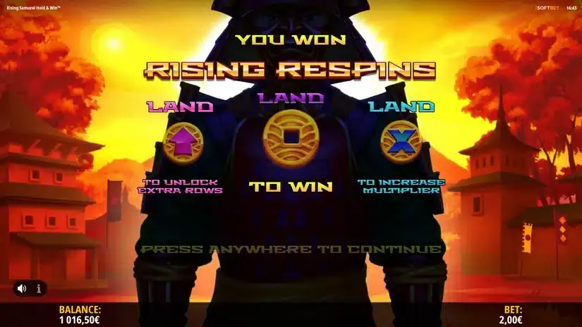 Rising Samurai Hold & Win slot screenshot 5