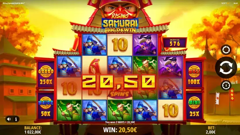 Rising Samurai Hold & Win slot screenshot 3