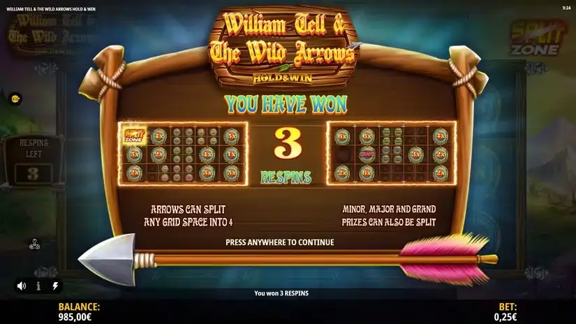 William Tell & The Wild Arrows slot screenshot 3