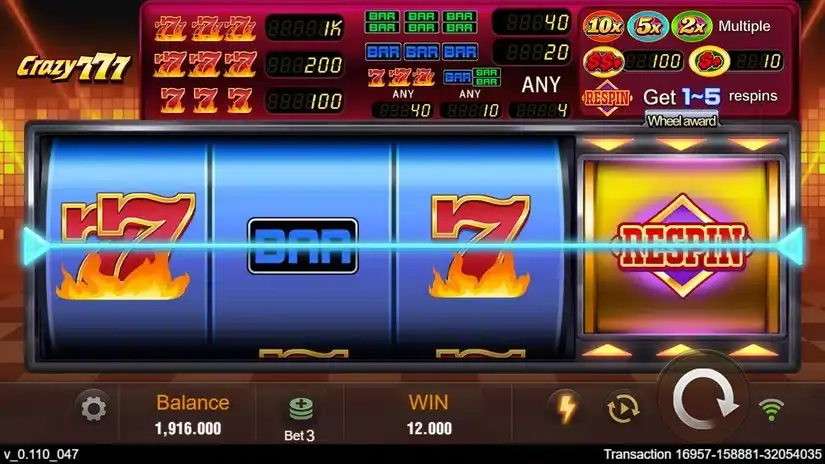 Crazy 777 Slot – RTP, Features, Free Demo Play & slot screenshot