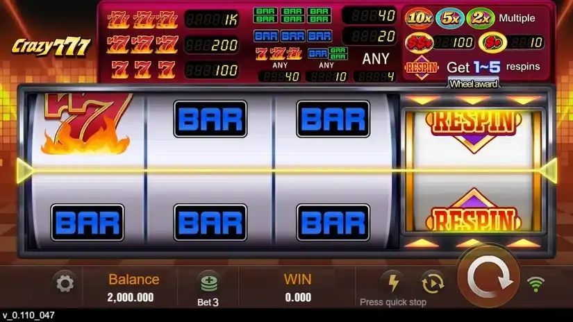 Crazy 777 Slot – RTP, Features, Free Demo Play & slot screenshot