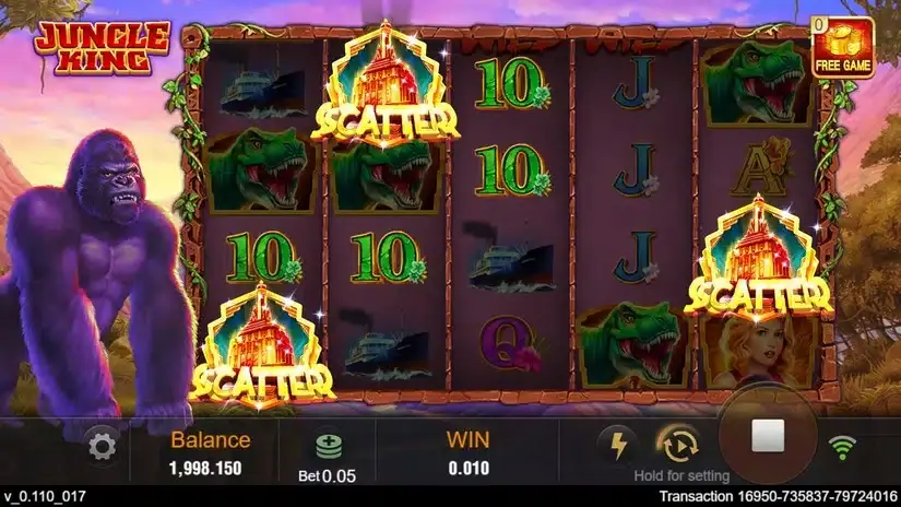 Jungle King slot screenshot 2