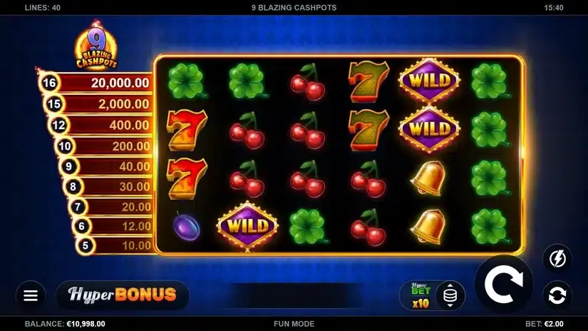 9 Blazing Cashpots slot screenshot 