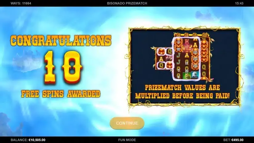 Bisonado PrizeMatch slot screenshot 2
