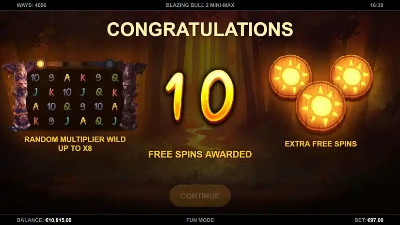 Blazing Bull 2 Mini-Max slot screenshot 3