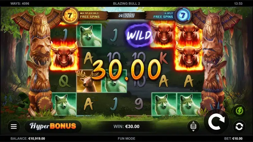 Blazing Bull 2 slot screenshot 2