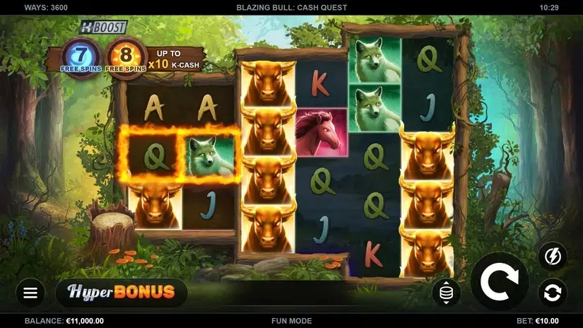 Blazing Bull: Cash Quest slot screenshot