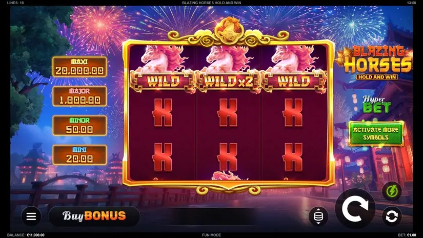Blazing Horses Hold and Win slot screenshot 1