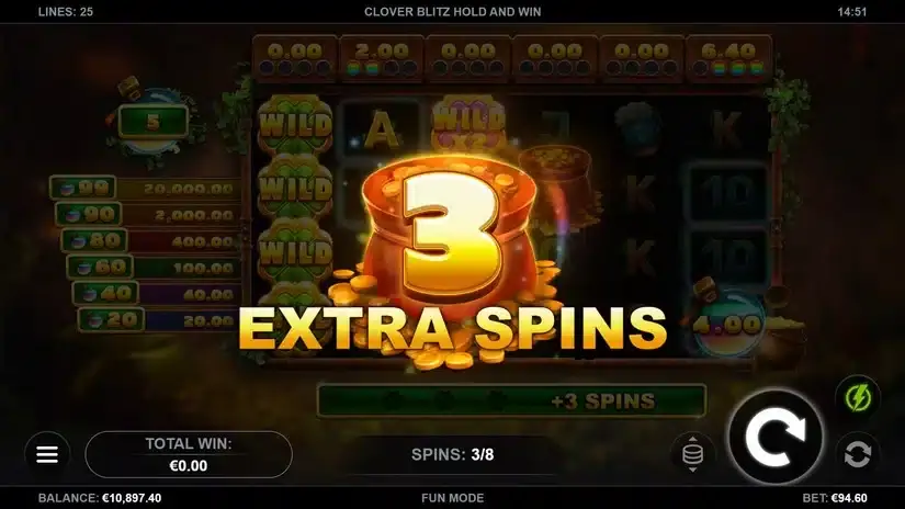 Clover Blitz Hold and Win slot screenshot 4