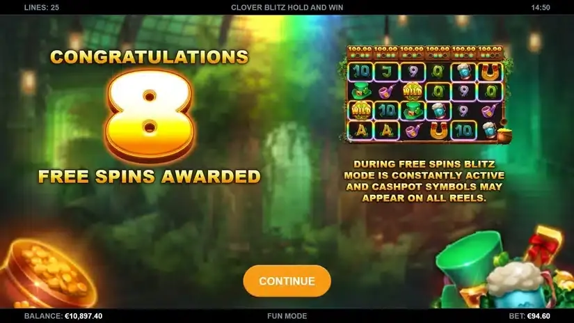 Clover Blitz Hold and Win slot screenshot 2
